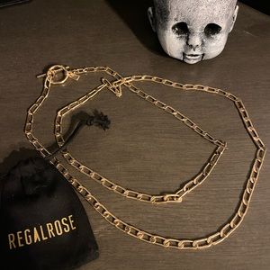 REGALROSE Eternal Double Wrap T-Bar Necklace Gold